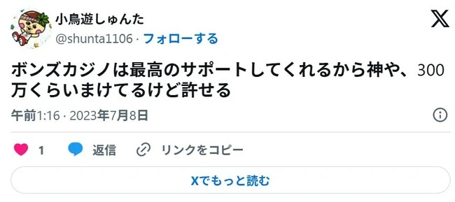 ボンズカジノの口コミ3
