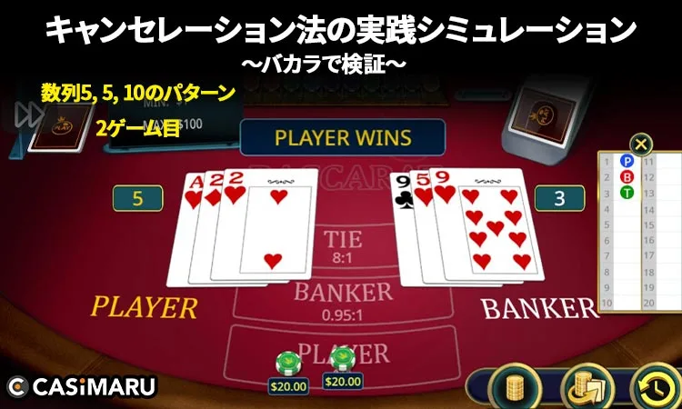 数列5, 5, 10のパターン (2ゲーム目)