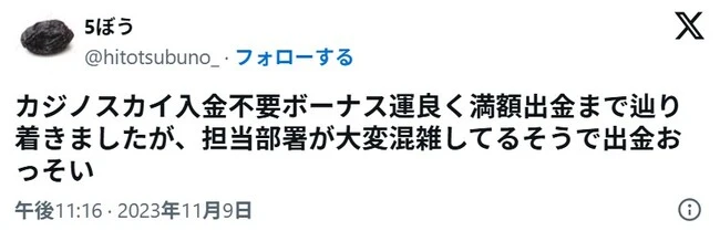 カジノスカイの口コミ3