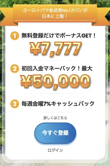 カジノスカイの登録画面
