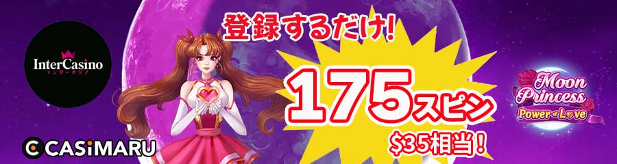 インターカジノの入金不要ボーナスのバナー