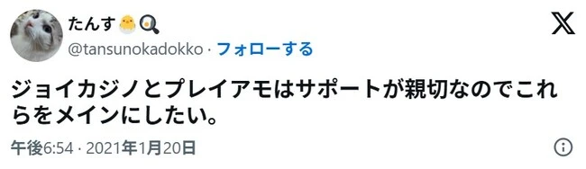 ジョイカジノの口コミ1