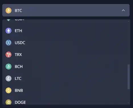 k8カジノの仮想通貨一覧の画像