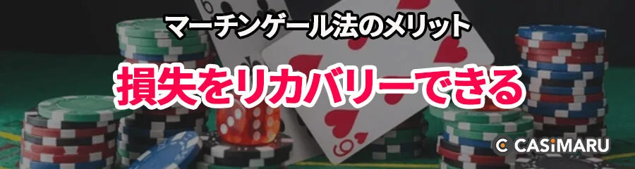 マーチンゲール法のメリット (損失をリカバリーできる)