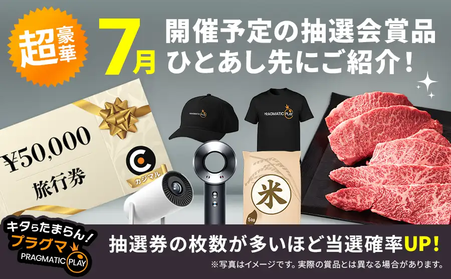 カジマルQ2プレゼント大抽選会の賞金バナー