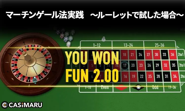 ルーレットにおけるマーチンゲール法の使い方 (黒の勝利)