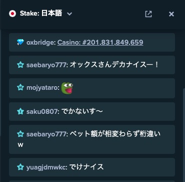 ステークカジノのチャット機能