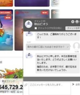 テッドベットの実際のサポート画面