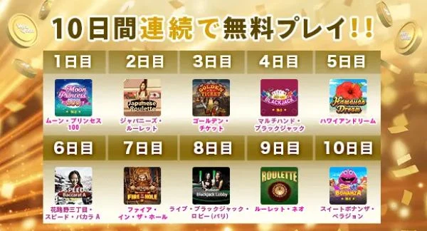 ベラジョンの10日間無料ボーナス