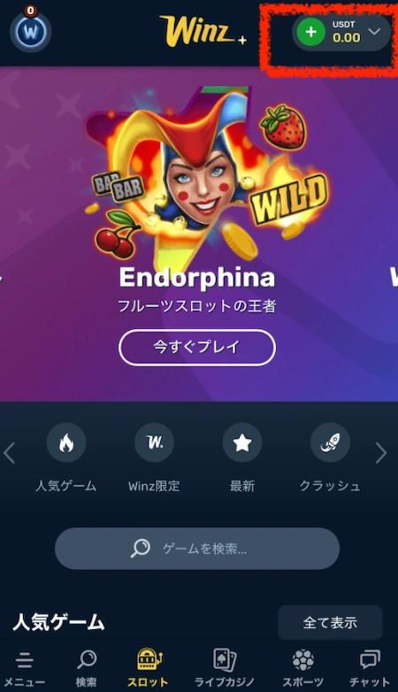 ウィンズアイオーの入金方法:ステップ1